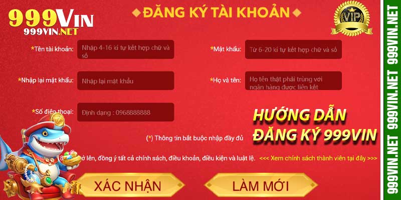 Hướng Dẫn Đăng Ký 999Vin